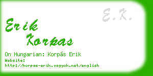 erik korpas business card