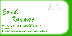 erik korpas business card